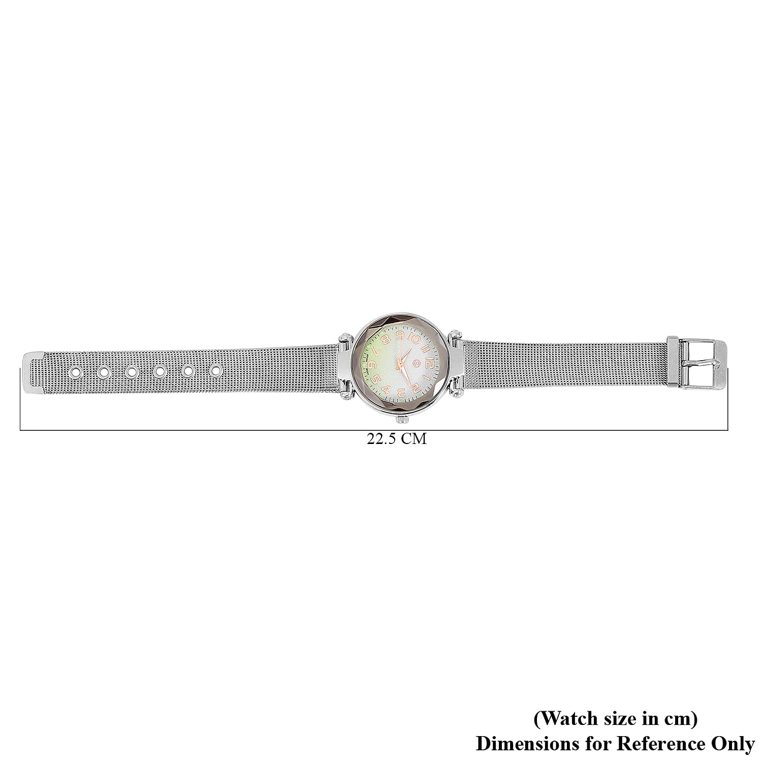 STRADA Japanese Movement Silver and Green Dial Watch in Silver Colour Mesh Belt 6850322 5