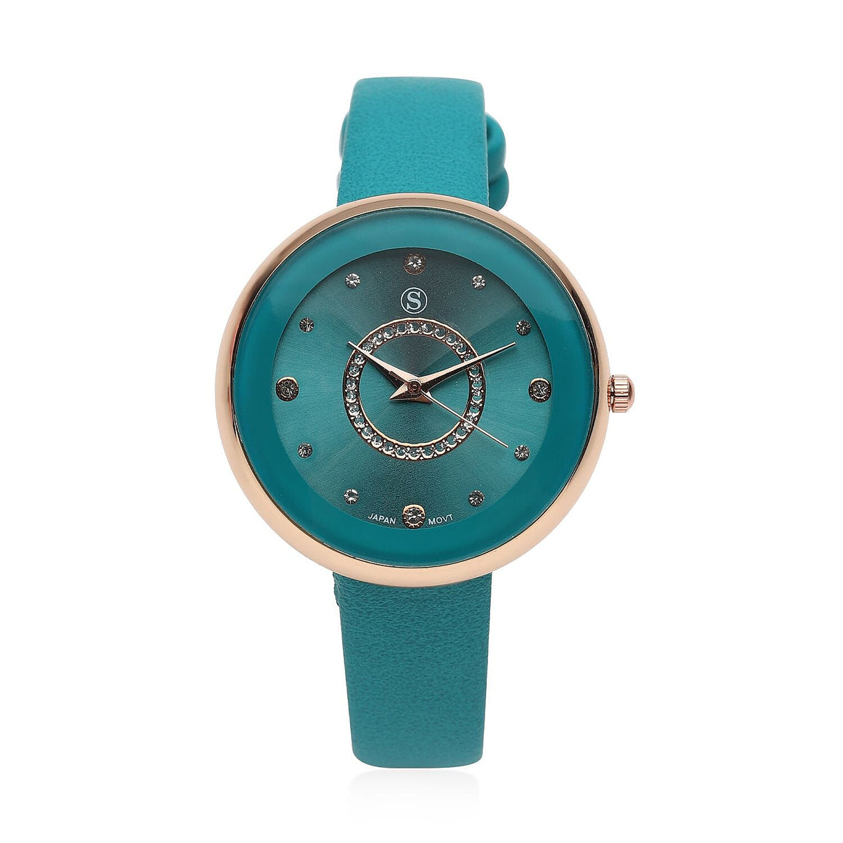 STRADA Japanese Movement Teal Dial Water Resistant Watch with Teal Colour Strap 7526498 0