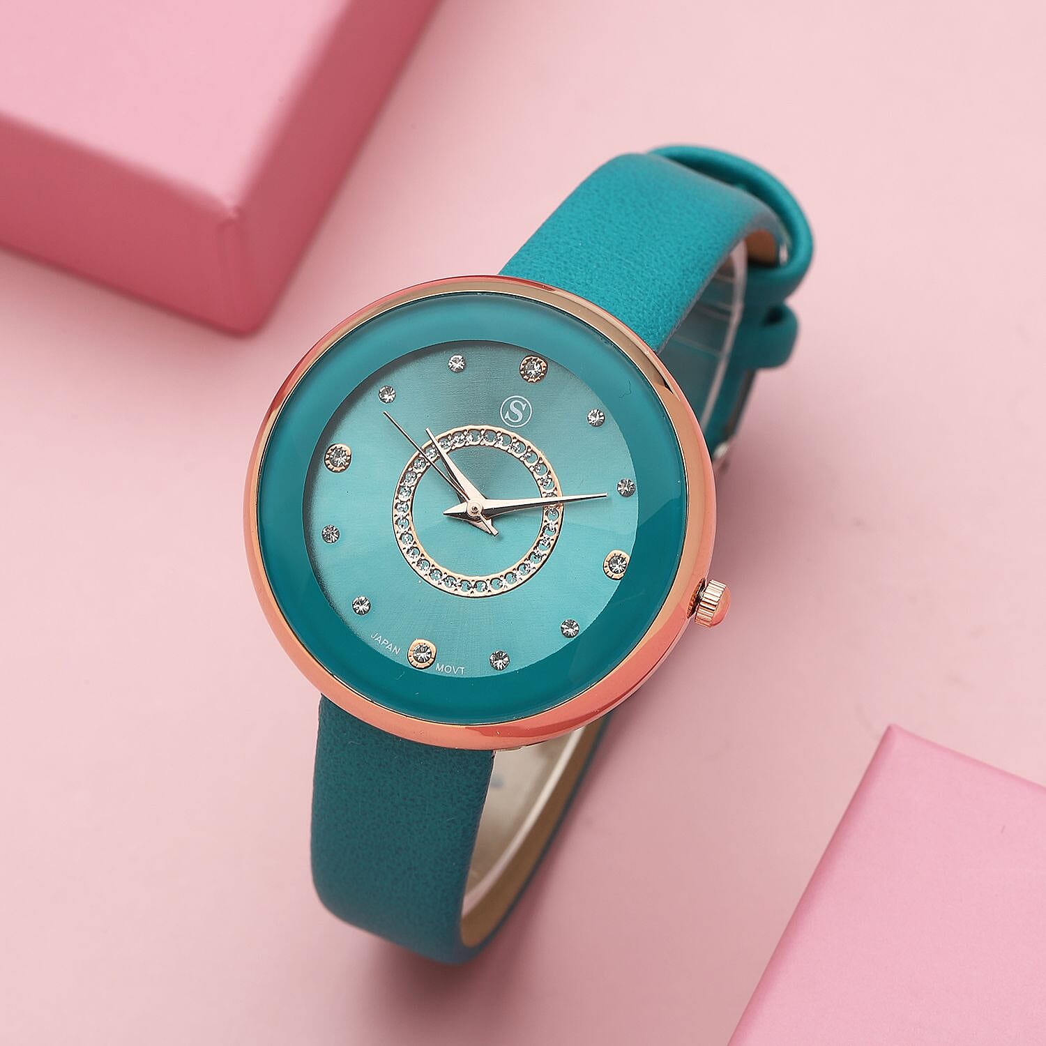 STRADA Japanese Movement Teal Dial Water Resistant Watch with Teal Colour Strap 7526498 2