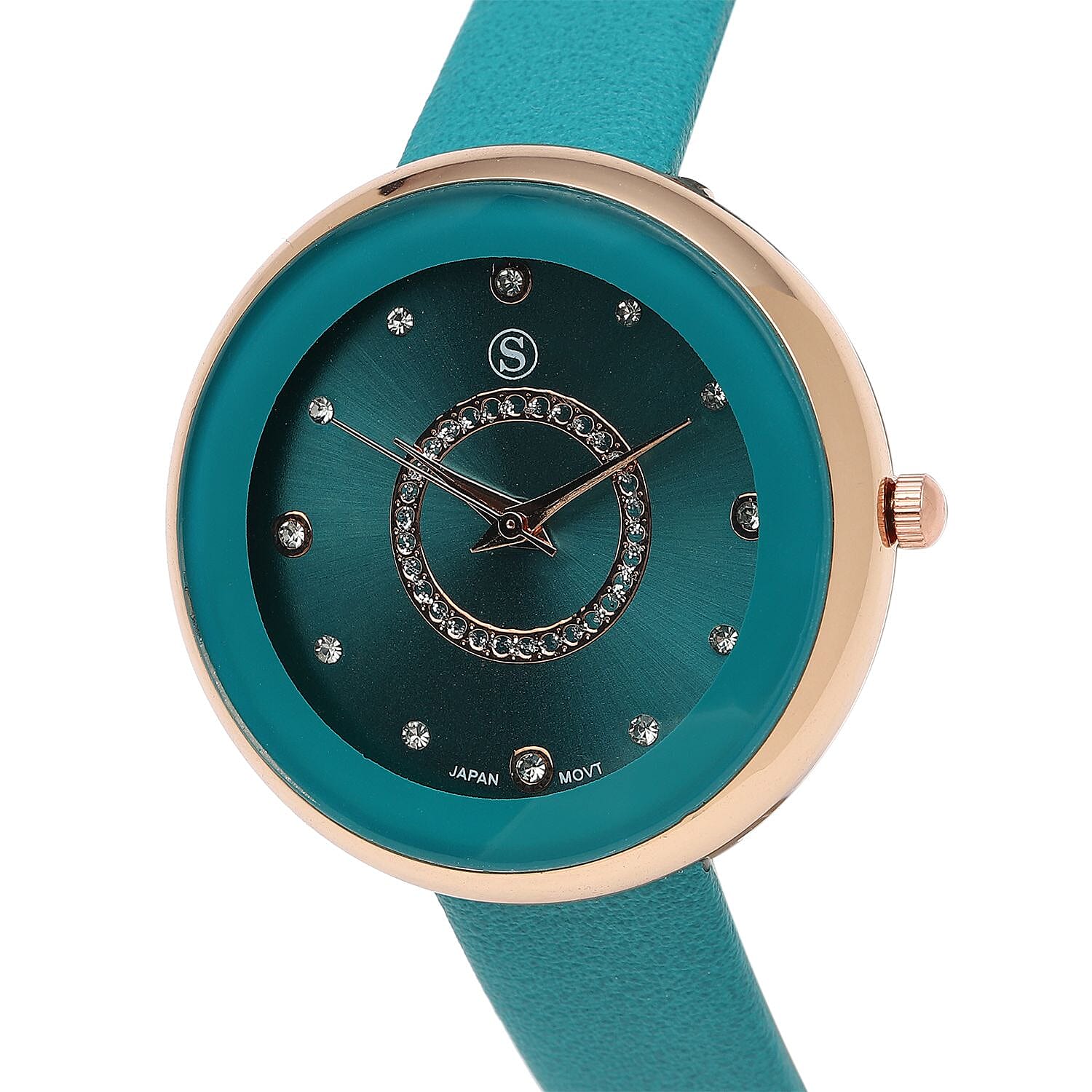STRADA Japanese Movement Teal Dial Water Resistant Watch with Teal Colour Strap 7526498 4