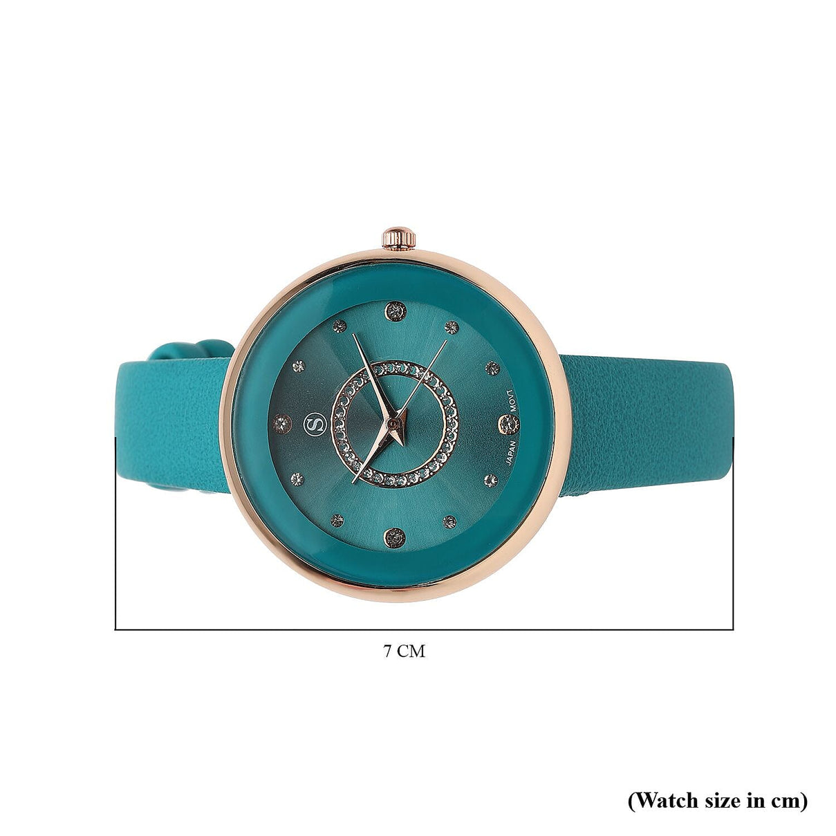 STRADA Japanese Movement Teal Dial Water Resistant Watch with Teal Colour Strap 7526498 7