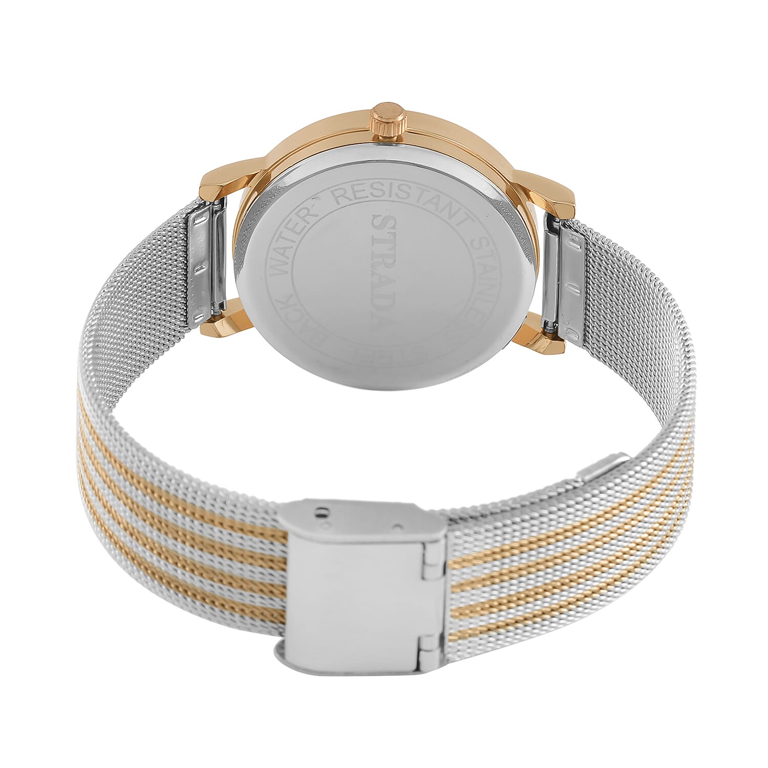 STRADA Japanese Movt.Tree of Life Dial Water Resistant Watch in Gold Tone with Stainless Steel Mesh Strap 7576114 5