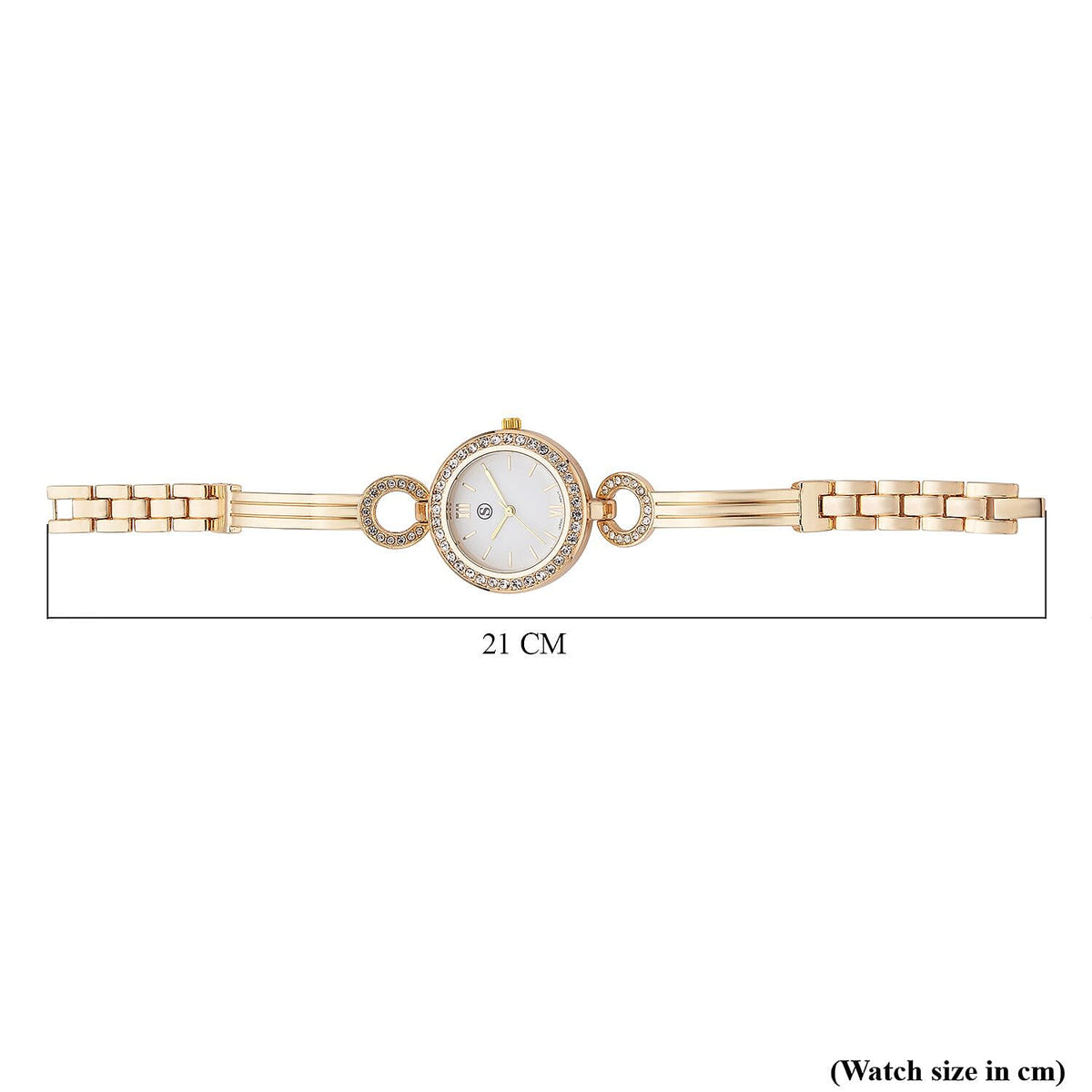 STRADA Japanese Movement Water Resistant Watch in Yellow Gold Tone with 4 Interchangeable Bezel Rings 4117481 5