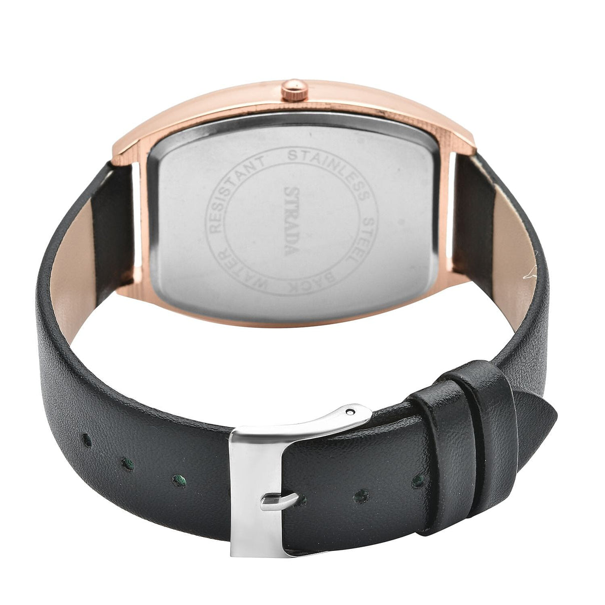 STRADA Japanese Movement White Crystal Studded Water Resistant Watch with Black Colour Strap 8919257 6