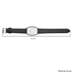 STRADA Japanese Movement White Crystal Studded Water Resistant Watch with Black Colour Strap