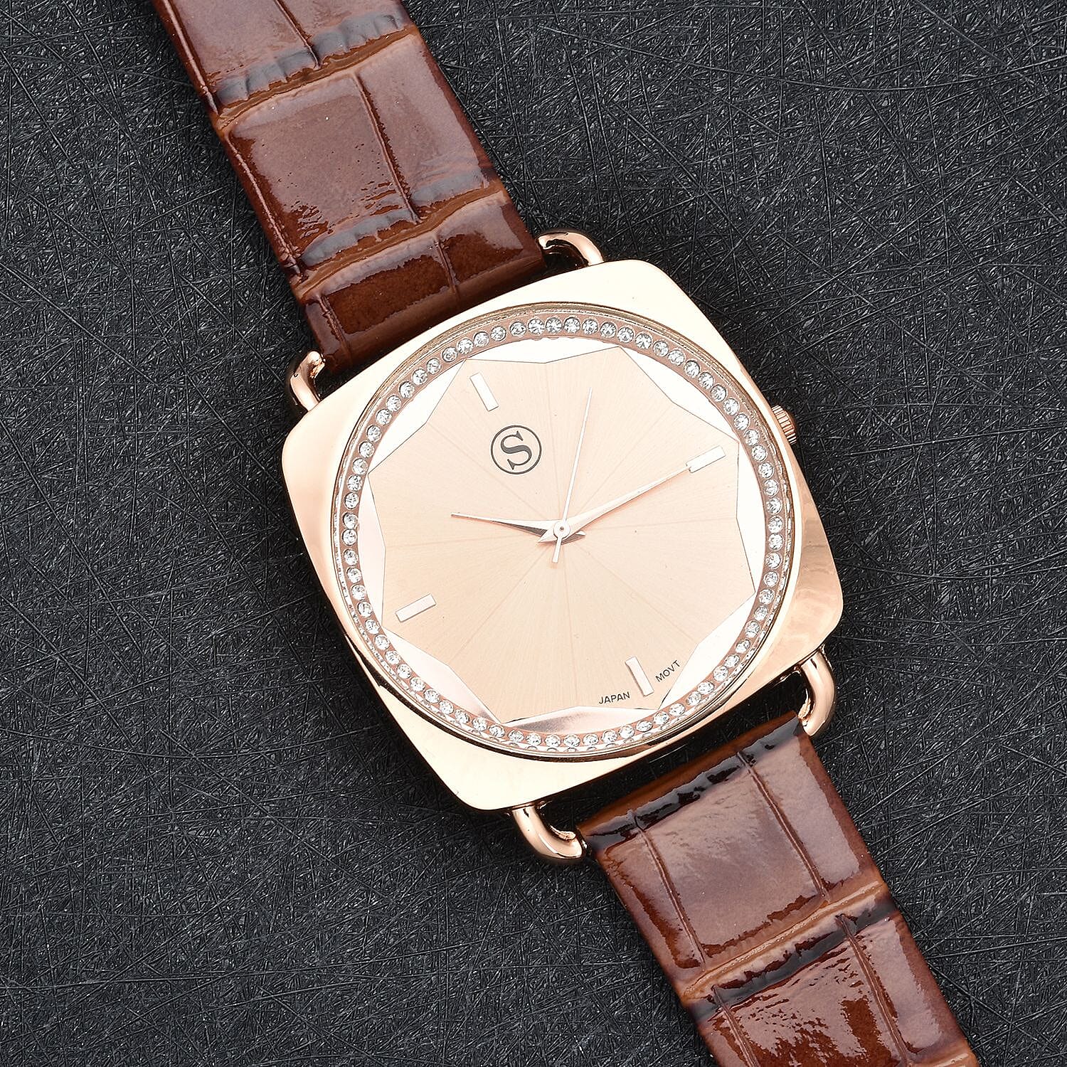 STRADA Japanese Movement Water Resistant Watch with Brown Colour Strap 8861644 1