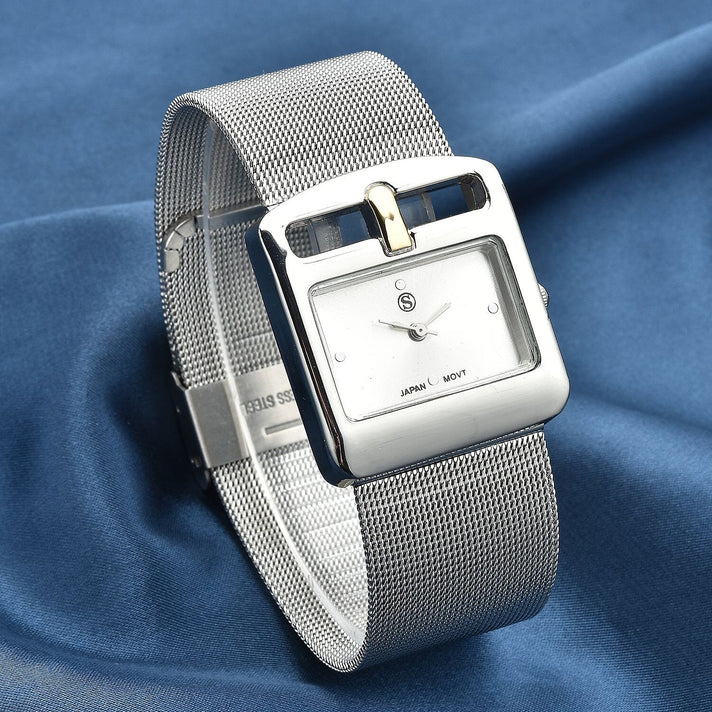 STRADA Japanese Movement Water Resistant Watch with Silver Colour Mesh Strap 8919424 2