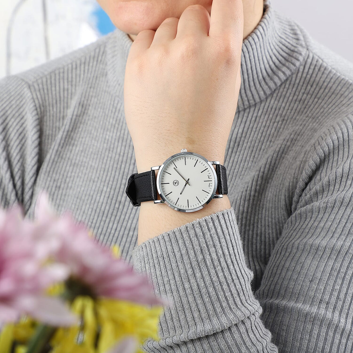STRADA Japanese Movement Water Resistant Watch with Stainless Steel Back in Black Strap 6124870 9