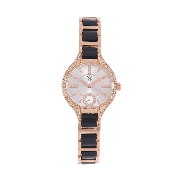 STRADA Japanese Movement Crystal Studded Water Resistant Watch with Alloy Strap and Stainless Steel Back in Rose Gold Tone 7553744 1