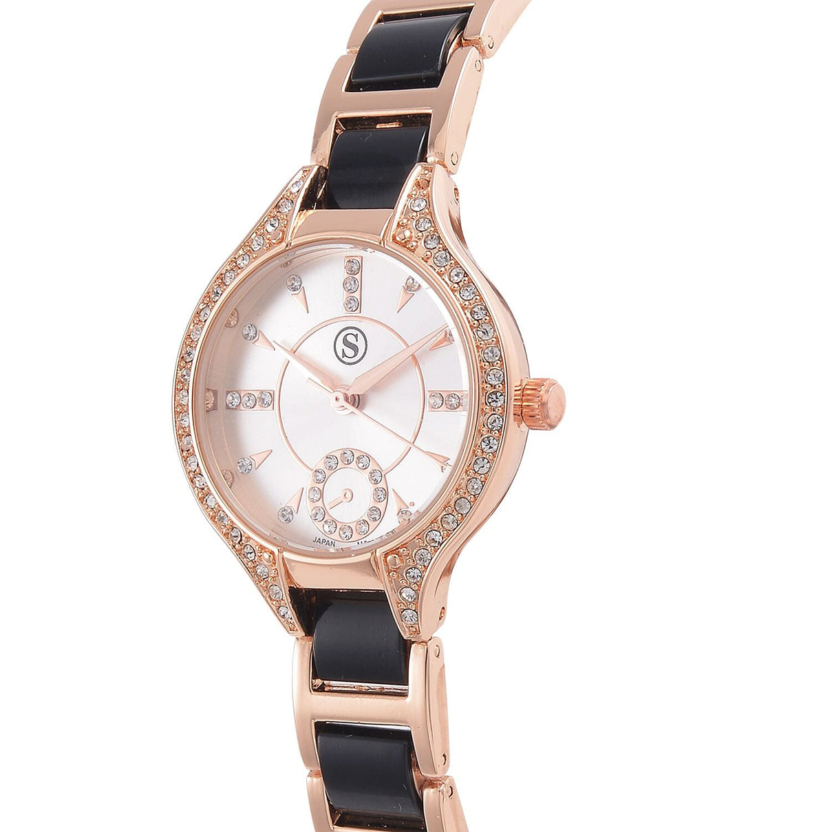 STRADA Japanese Movement Crystal Studded Water Resistant Watch with Alloy Strap and Stainless Steel Back in Rose Gold Tone 7553744 4