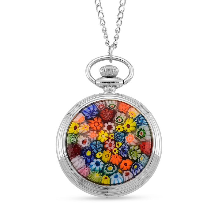 STRADA Murano Style Glass Pocket Watch 3ATM WR with  Chain 8279954 1