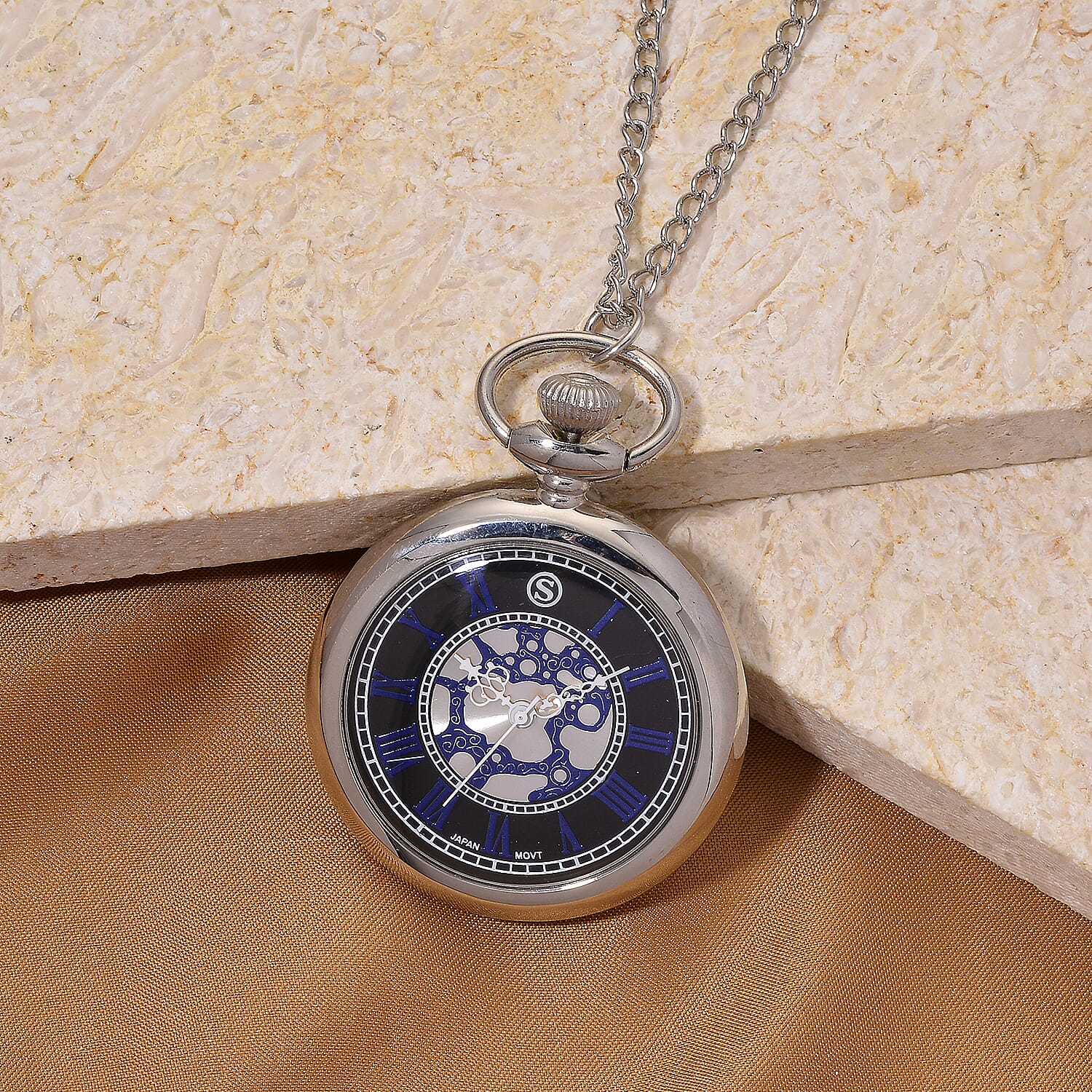 STRADA Murano Style Glass Pocket Watch 3ATM WR with  Chain 8279954 3
