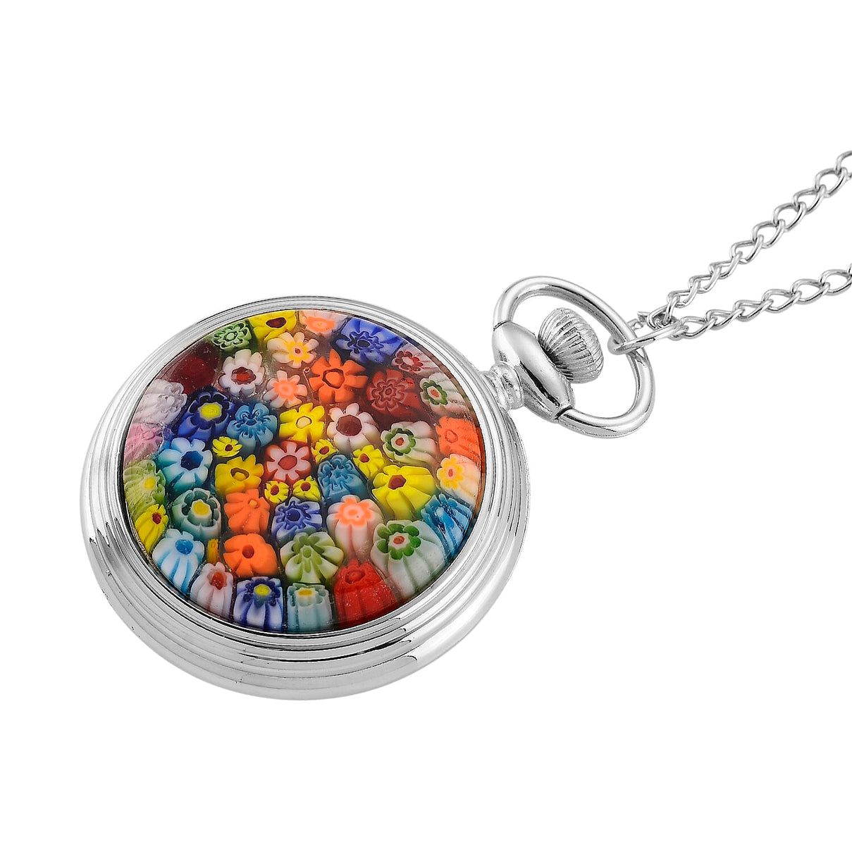 STRADA Murano Style Glass Pocket Watch 3ATM WR with  Chain 8279954 4