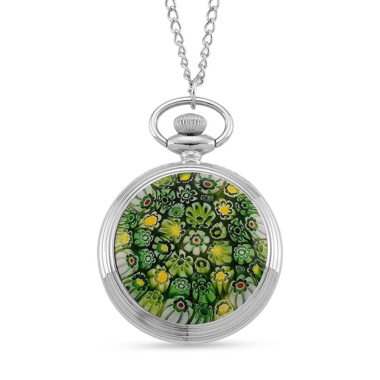 STRADA Murano Style Glass Pocket Watch 3ATM WR with Chain V32512338 0