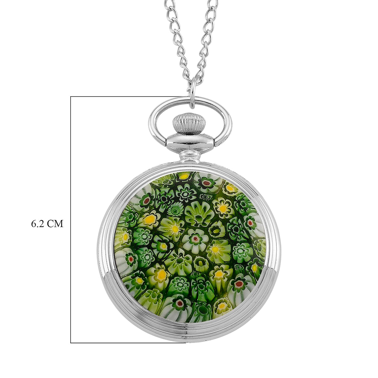 STRADA Murano Style Glass Pocket Watch 3ATM WR with Chain V32512338 7