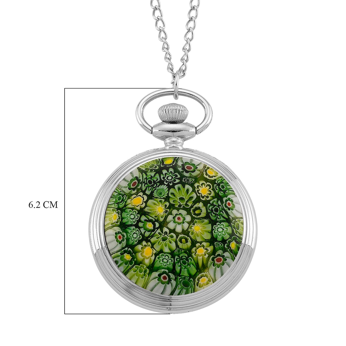 STRADA Murano Style Glass Pocket Watch 3ATM WR with Chain V32512338 7