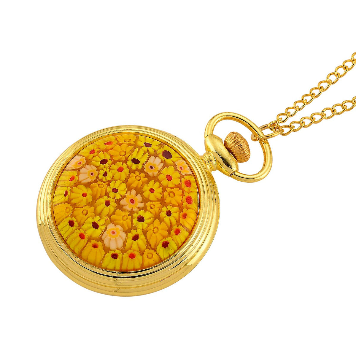 STRADA Murano Style Glass Pocket Watch 3ATM WR with Chain V32514064 4
