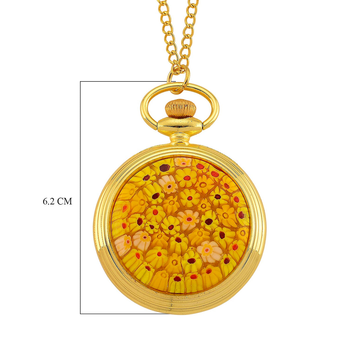 STRADA Murano Style Glass Pocket Watch 3ATM WR with Chain V32514064 7