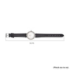STRADA Japanese Movement White Austrian Crystal Embellished Water Resistant Watch with Black Strap and Silver Dial