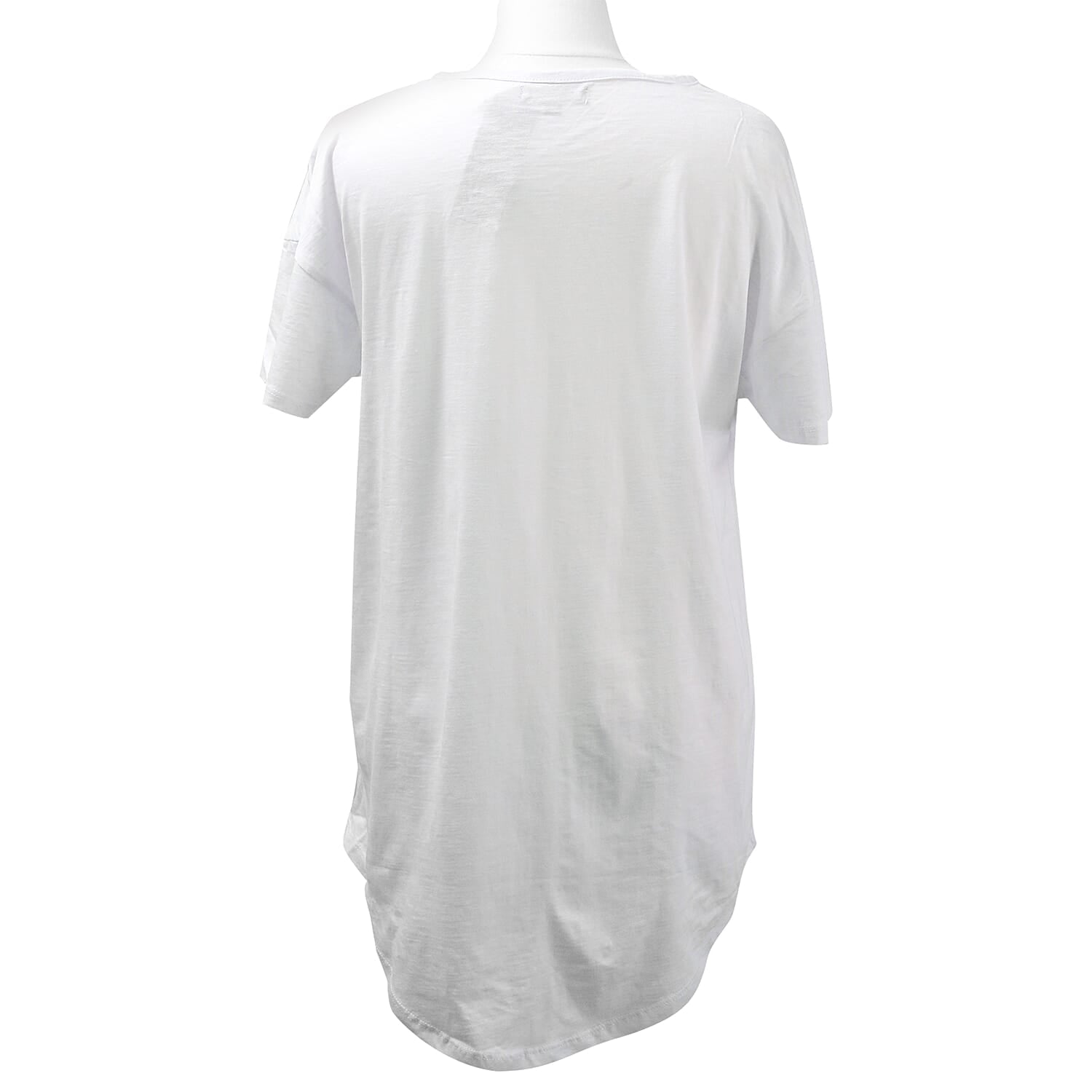 SUGARCRISP 100% Cotton Short Sleeved TShirt with Flower Detail - Optic White 6100579 1