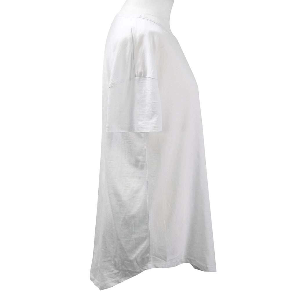 SUGARCRISP 100% Cotton Short Sleeved TShirt with Flower Detail(Size L) - Optic White