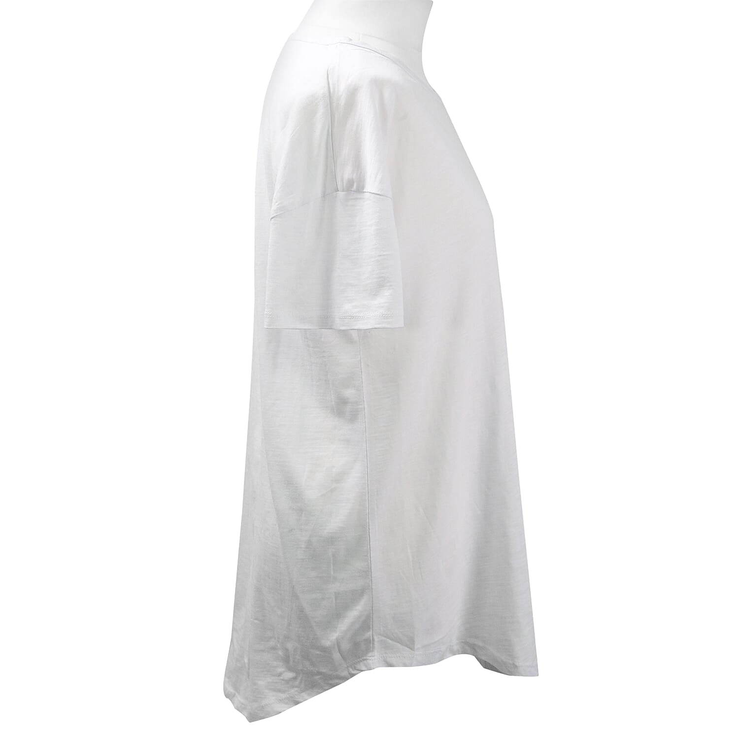 SUGARCRISP 100% Cotton Short Sleeved TShirt with Flower Detail - Optic White 6100579 2