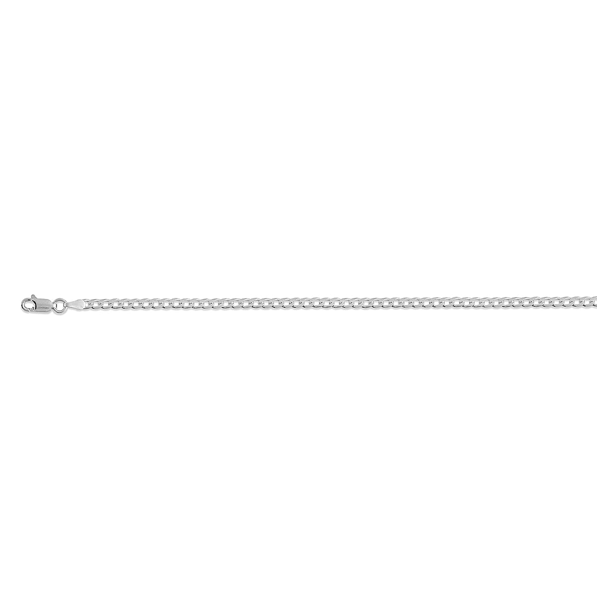 Vicenza Collection Sterling Silver 3MM Curb Necklace (Size - 18) with Lobster Clasp Silver 8183710 0