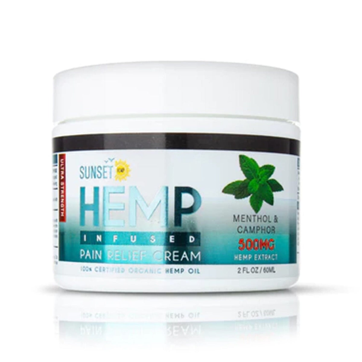 Sunset Hemp Infused Menthol &amp; Camphor Pain Relief Cream (Set of Two, Jar - Roll-on ) - 500mg 7506989 1