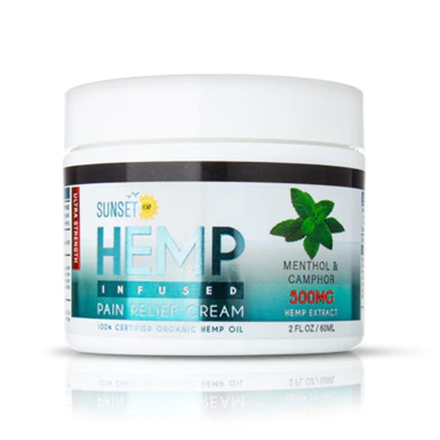 Sunset Hemp Infused Menthol &amp; Camphor Pain Relief Cream (Set of Two, Jar - Roll-on ) - 500mg 7506989 1