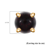 Sable Dyed Ethiopian Opal Earring with Push Back in 18K Vermeil Yellow Gold Plated Sterling Silver