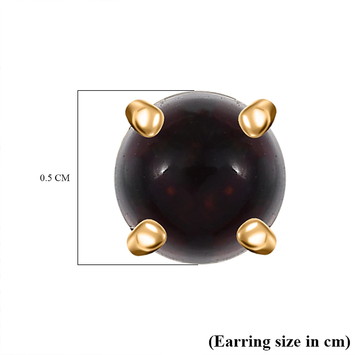 Sable Dyed Ethiopian Opal Earring with Push Back in 18K Vermeil Yellow Gold Plated Sterling Silver 8155480 6