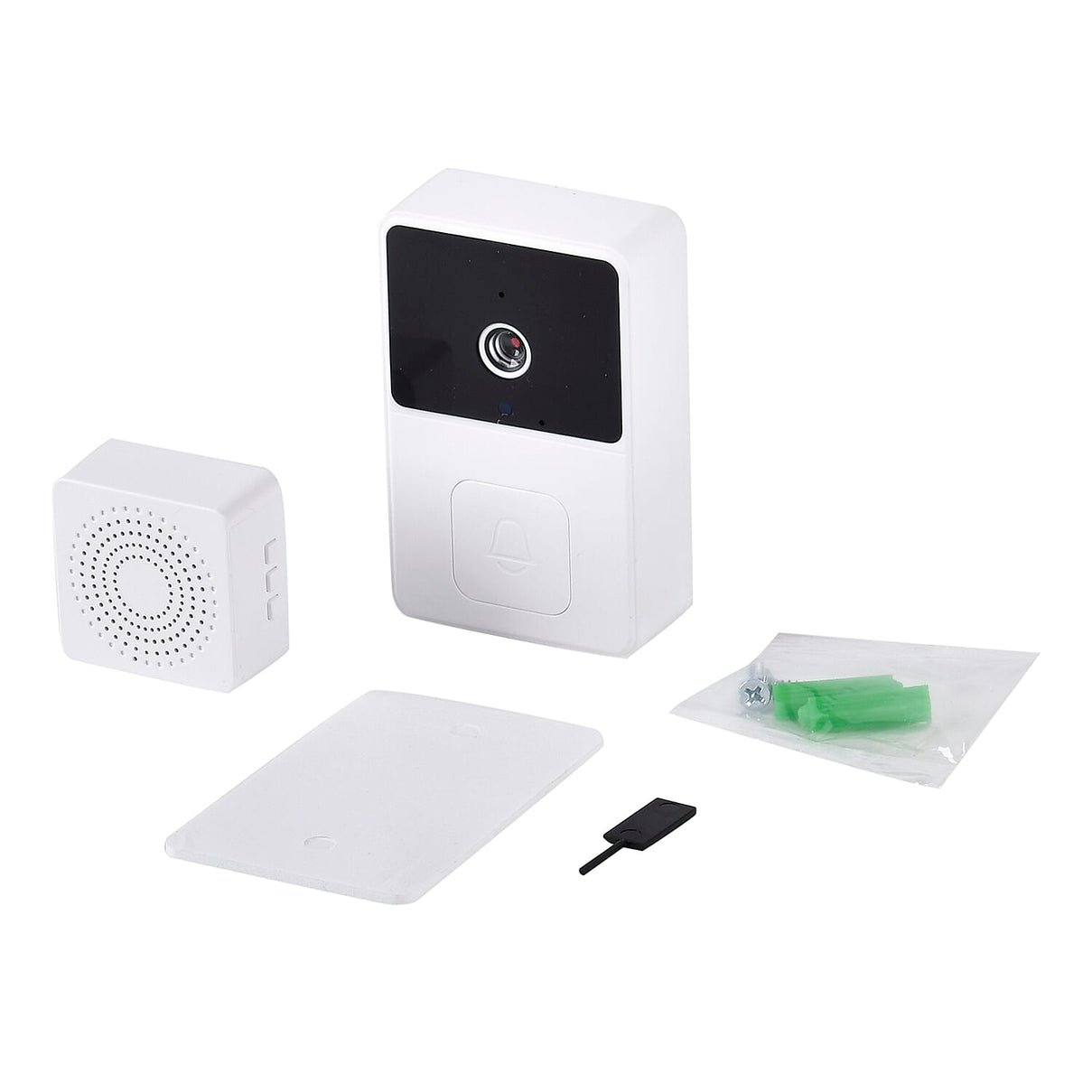 Wireless &amp; Rechargeable VIDEO DOORBELL with Ringer High Resolution 1080P Smart Visual and Changeable Chimes - No Subscription 7714227 0