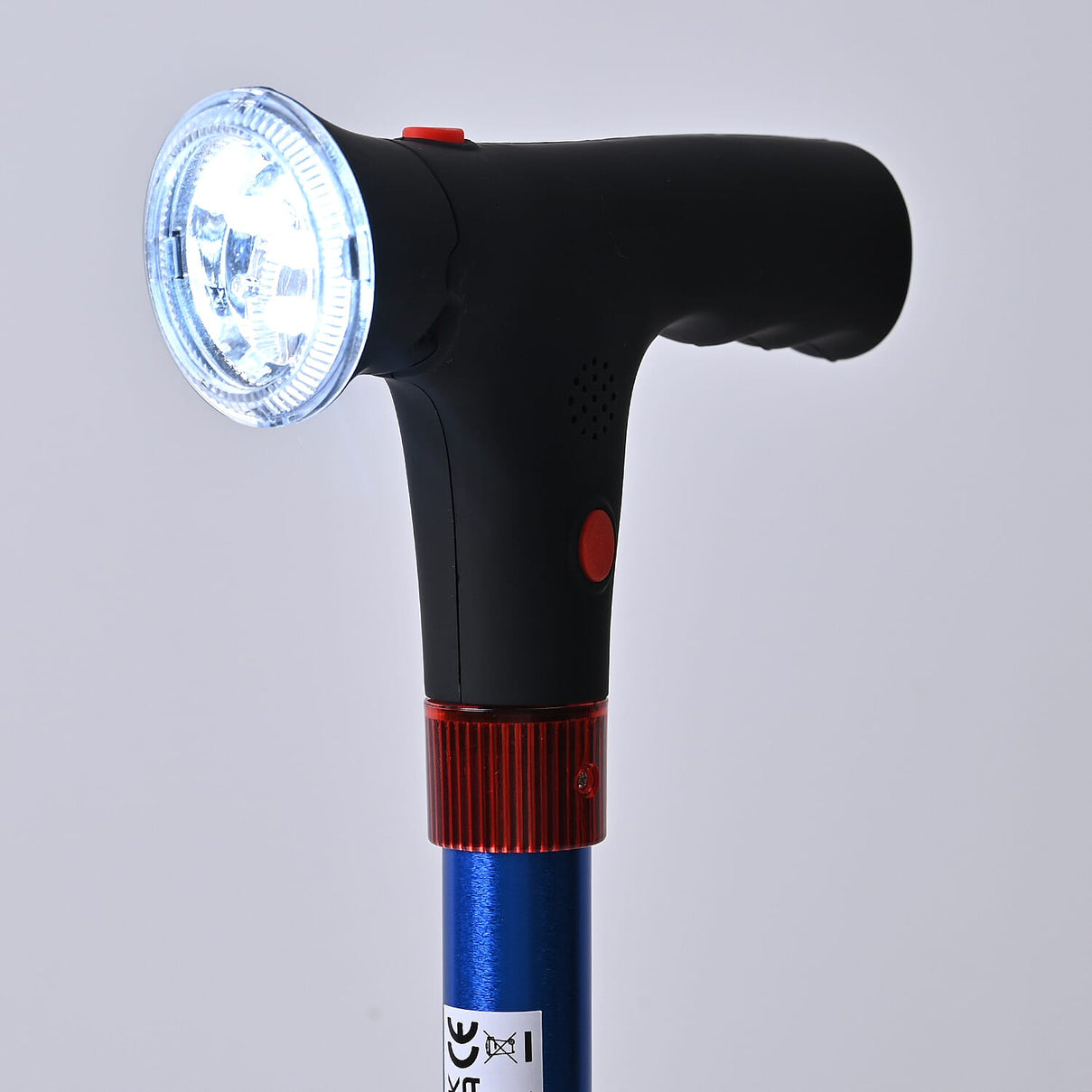 Smart Easy Up Cane (2 Handle) - Adjustable Height (85-97cm) Walking Stick with Light, SOS Alarm &amp; Swivel Base - Blue 8067963 2
