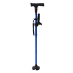 Smart Easy Up Cane (2 Handle) - Adjustable Height (85-97cm) Walking Stick with Light, SOS Alarm - Swivel Base - Blue