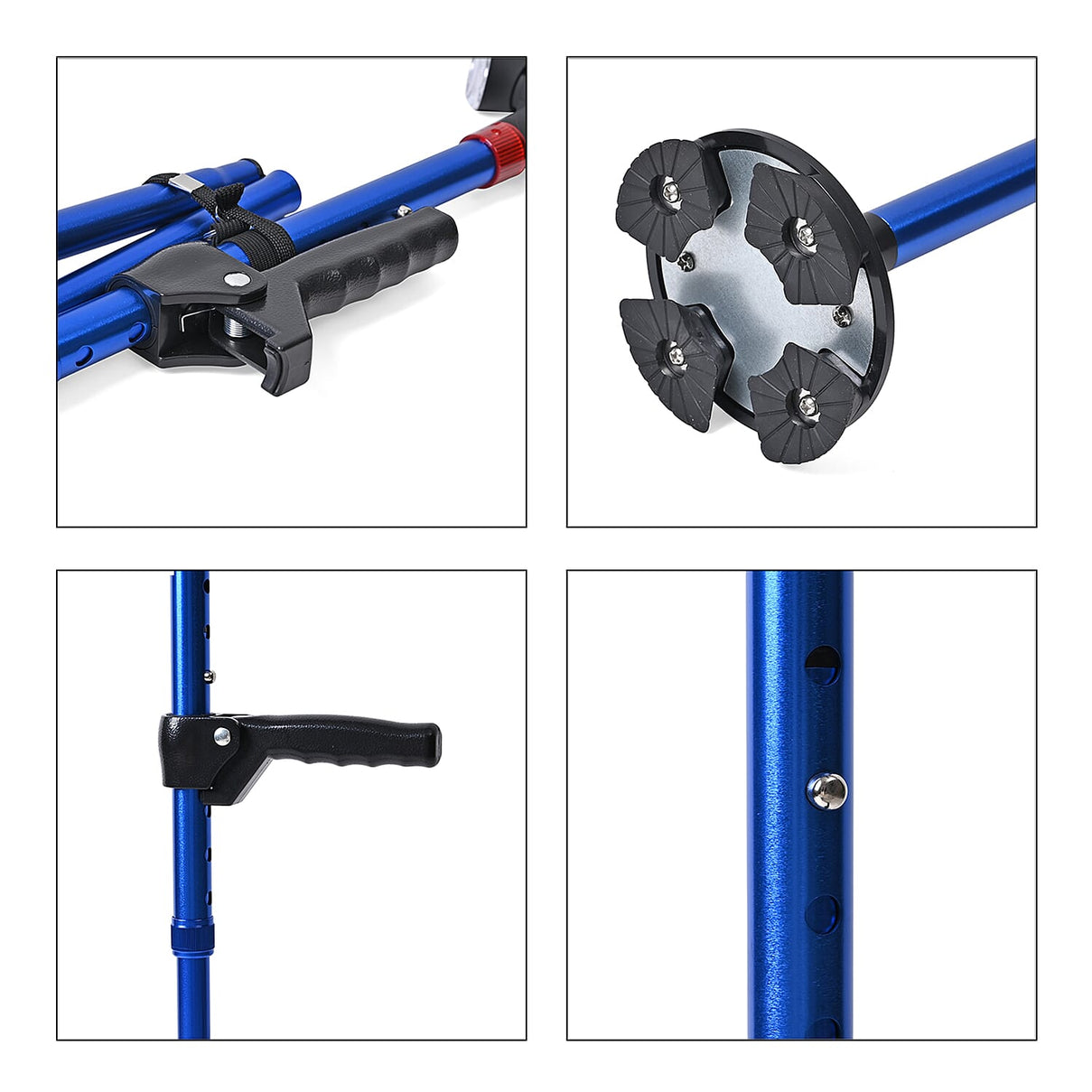 Smart Easy Up Cane (2 Handle) - Adjustable Height (85-97cm) Walking Stick with Light, SOS Alarm &amp; Swivel Base - Blue 8067963 6