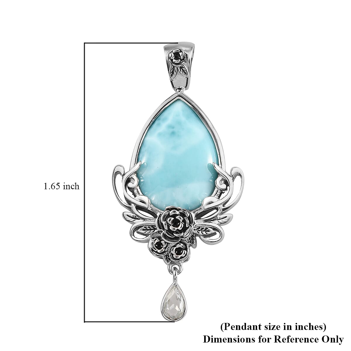 Sajen Silver 7.80 Ct. Larimar and Aquamarine Pendant in Sterling Silver 6296509 6