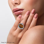 Royal Bali GODDESS Collection- Tigers Eye and Pink Sapphire (FF) Ring in Sterling Silver, Silver Wt. 9.00 Gms
