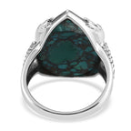 Royal Bali NATURES JOY Collection Turquoise and Blue Green Apatite Enamelled Ring in Rhodium Overlay Sterling Silver 8.85 Ct.