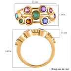 THE TJC BUBBLE - Premium Multi Gemstone Ring in 18K Yellow Gold Vermeil Sterling Silver 1.78 Ct.