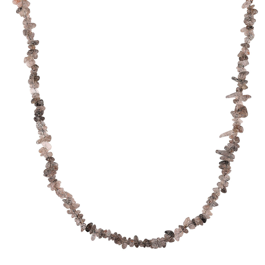 Salt Pepper Quartz Chips Necklace (Size - 32) 353.00 Ct.