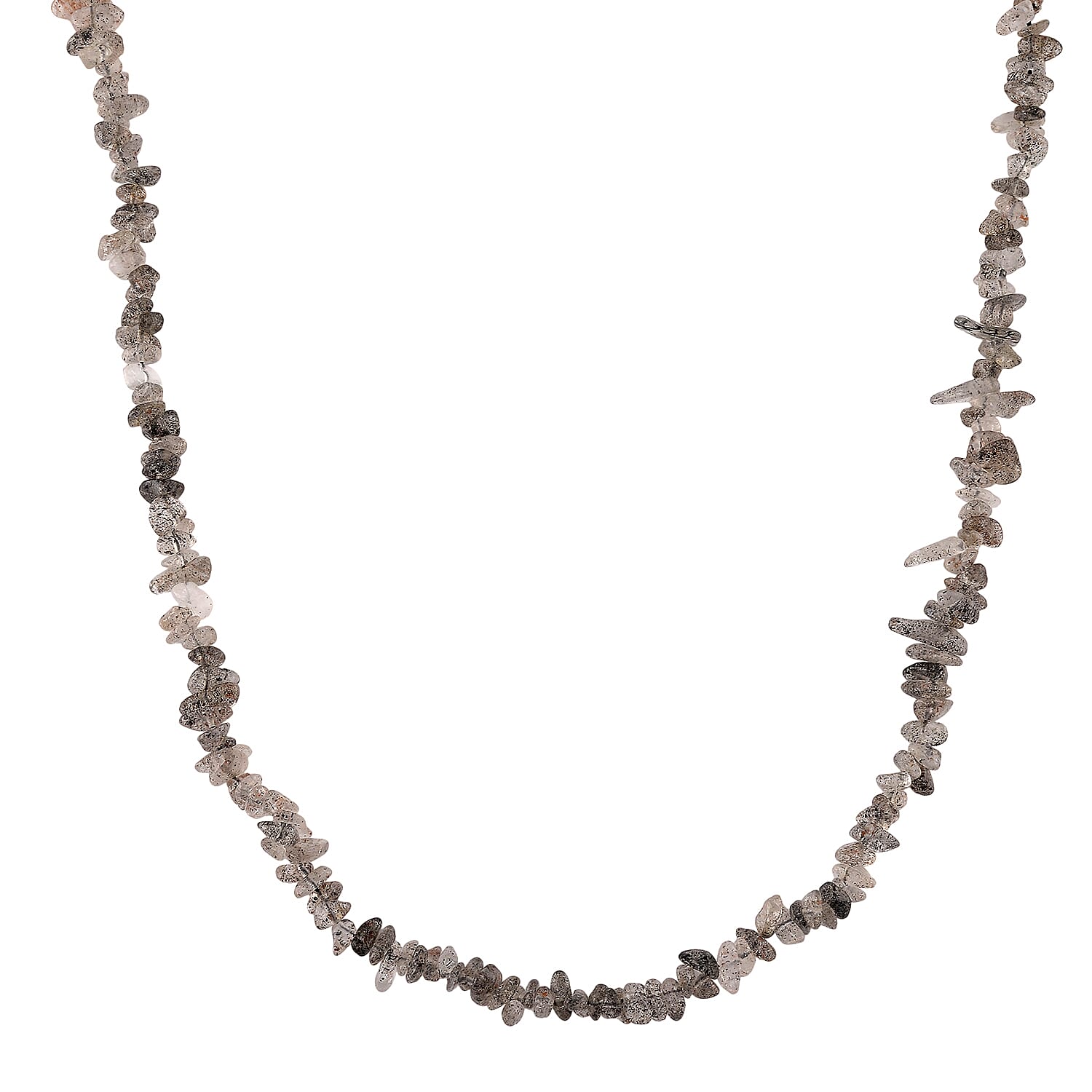 Salt Pepper Quartz Chips Necklace (Size - 32) 353.00 Ct. 8484128 0