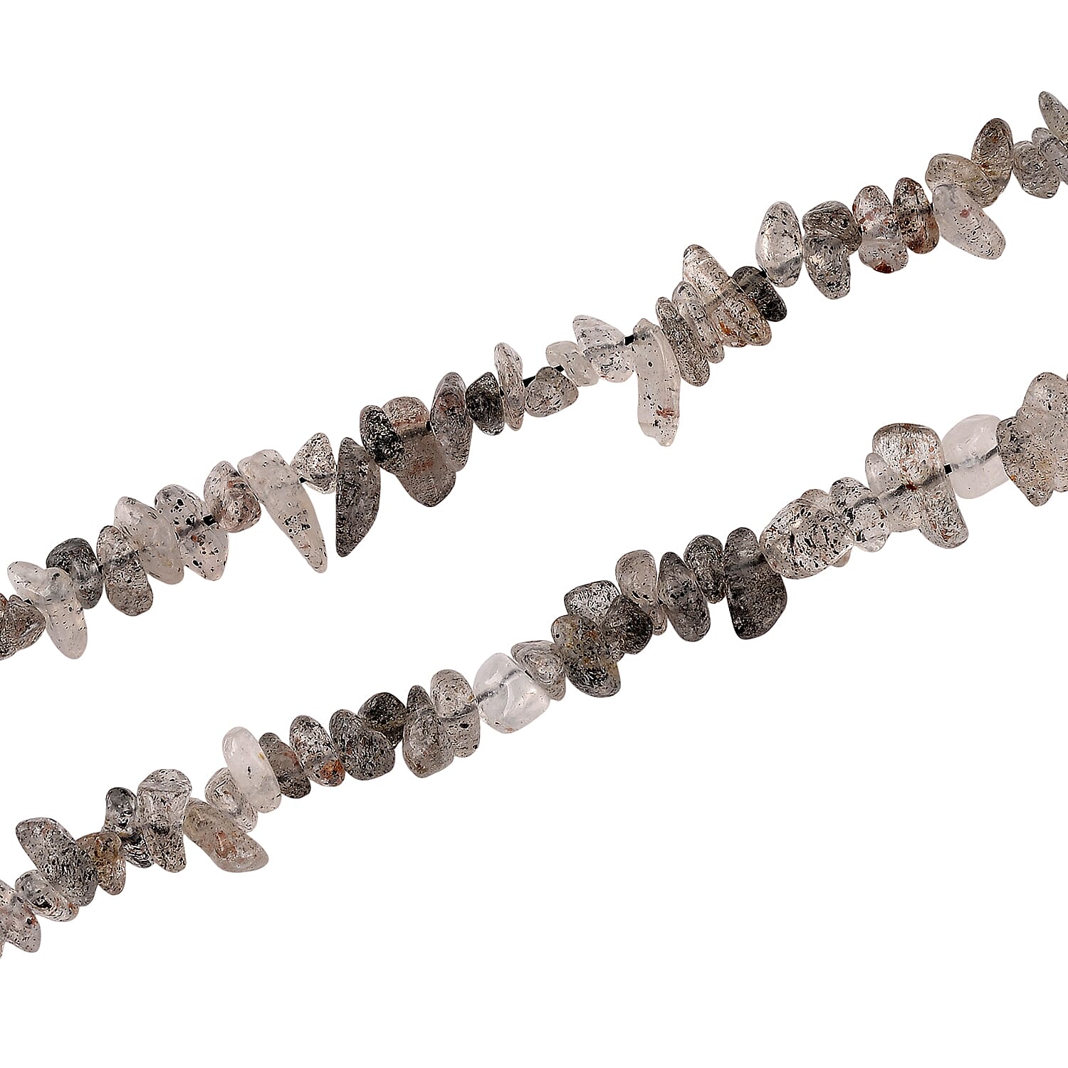 Salt Pepper Quartz Chips Necklace (Size - 32) 353.00 Ct. 8484128 4
