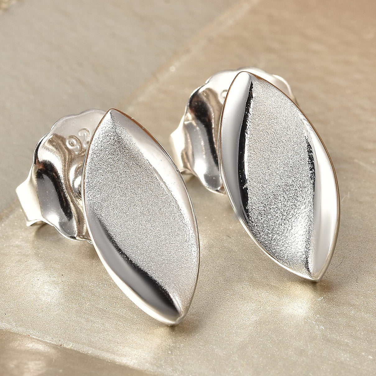 Sandblast Texture Collection RACHEL GALLEY Stud Earrings in Rhodium Plated Silver 3582917 2