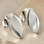 RACHEL GALLEY Sandblast Texture Collection - Rhodium Overlay Sterling Silver Stud Earrings (with Push Back)