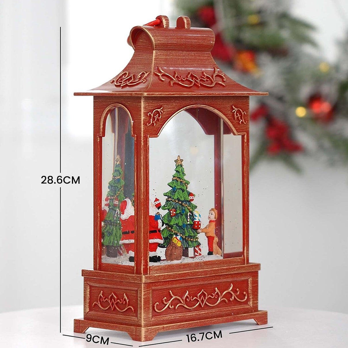Christmas Santa Claus Musical Lantern with USB Cable (Require 3 AA Battery - Not Included) 7381384 7
