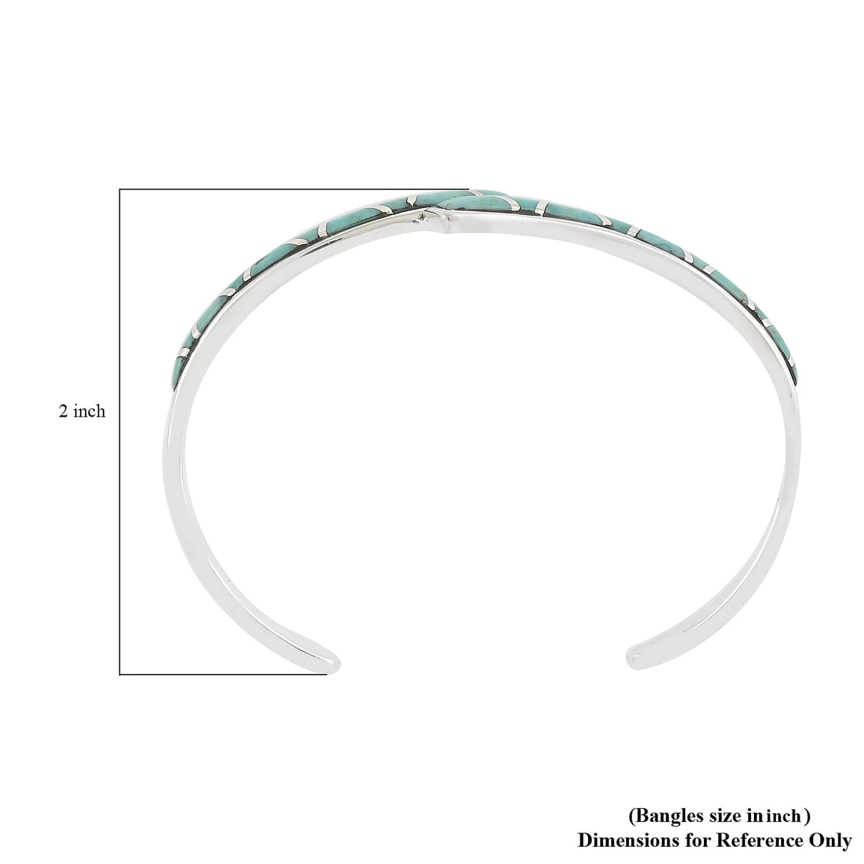 Santa Fe Collection 2 Ct. Turquoise Cuff Bangle (Size 6.5) in Sterling Silver Silver 8914401 3