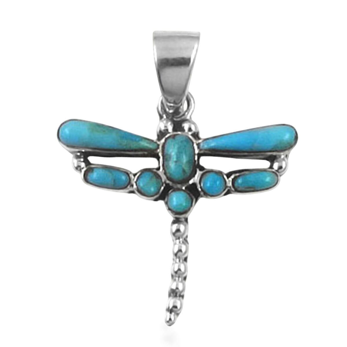 Santa Fe Collection 1.3 Ct. Blue Turquoise Dragonfly Pendant in Sterling Silver 8214735 0