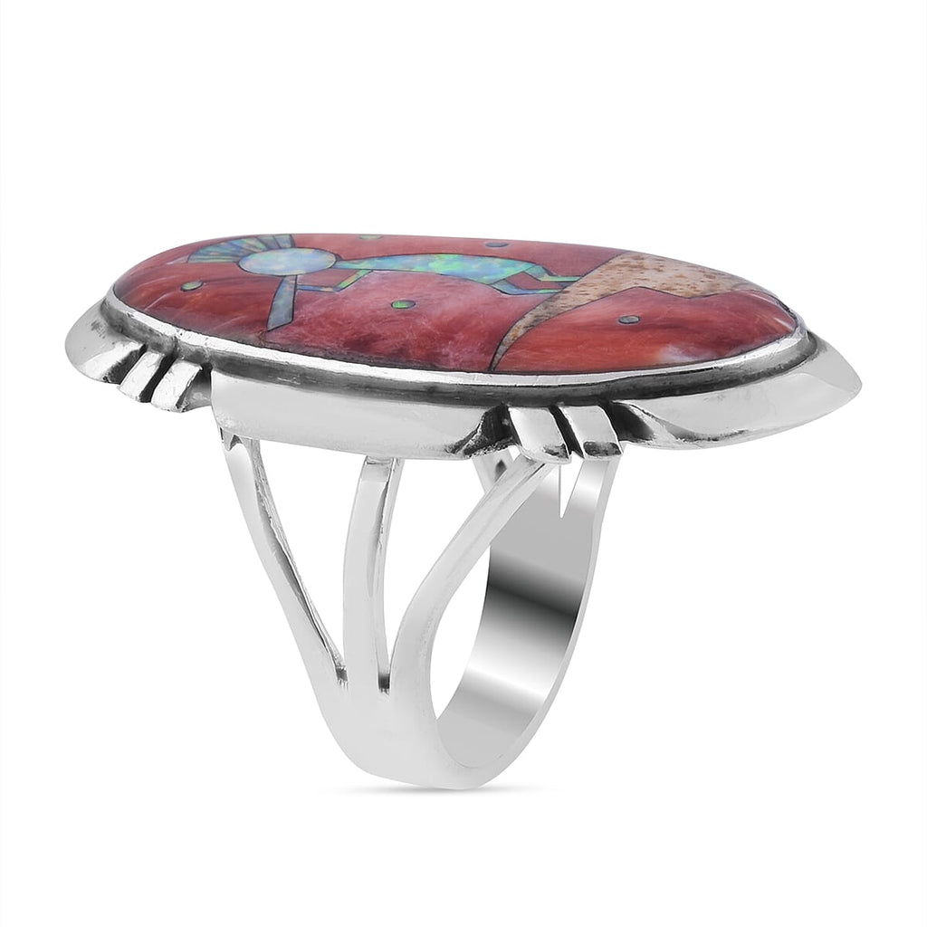 Santa Fe Collection - Multi Gemstones Ring in Sterling Silver 4.00 Ct, Silver wt. 5.50 Gms