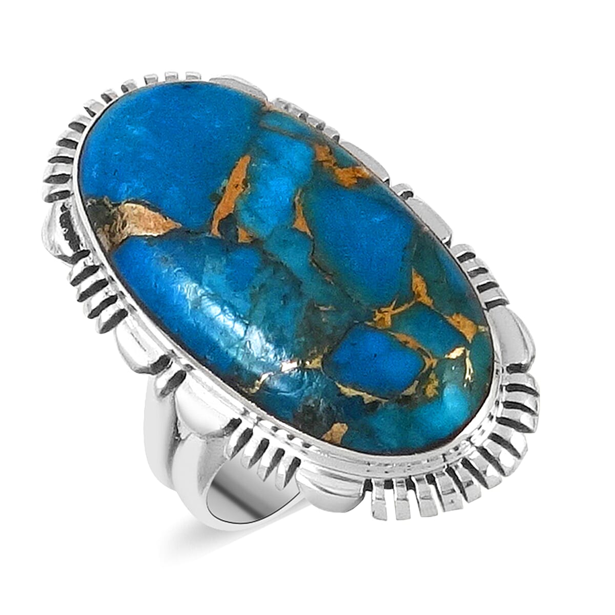Santa Fe Collection - Mojave Blue Turquoise Ring in Sterling Silver 7.00 Ct. 7021010 0