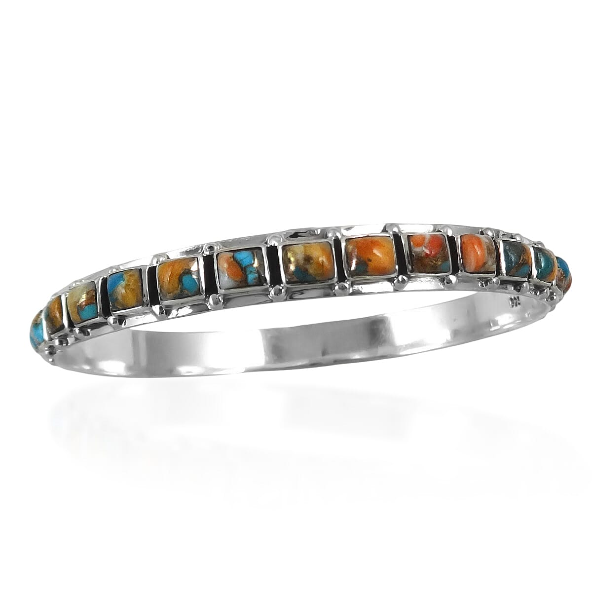 Santa Fe Collection 6.2 Ct. Spiny Turquoise Bangle (Size - 7.75) in Sterling Silver 8214812 0